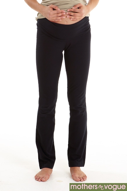 Брюки для беременных и кормящих Mothers en Vogue Foldover Yoga, черный