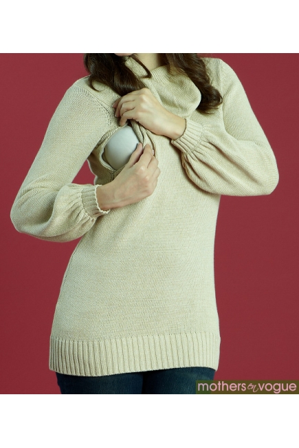 Свитер для кормящих Funnel Turtle-Neck, серый (Heather Grey)