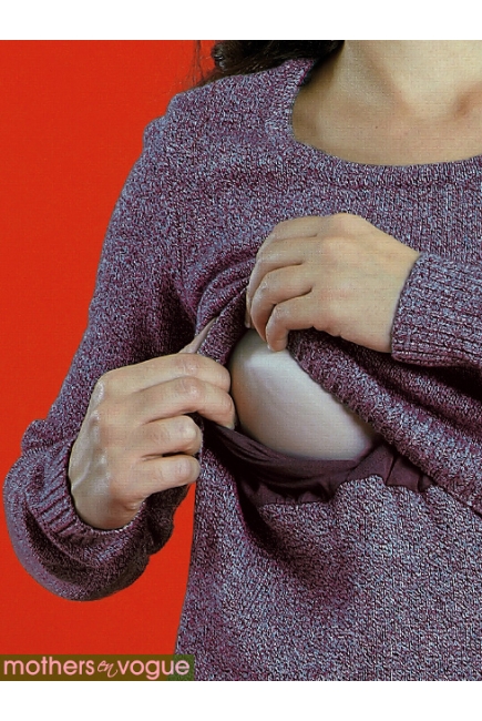 Платье для кормящих Mothers en Vogue Marled, бордо (Maroon-Black)