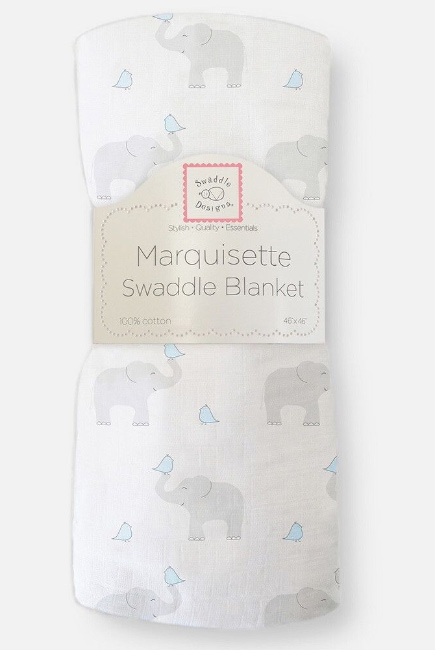 Пеленка детская тонкая SwaddleDesigns Маркизет PB Elephant/Chickies
