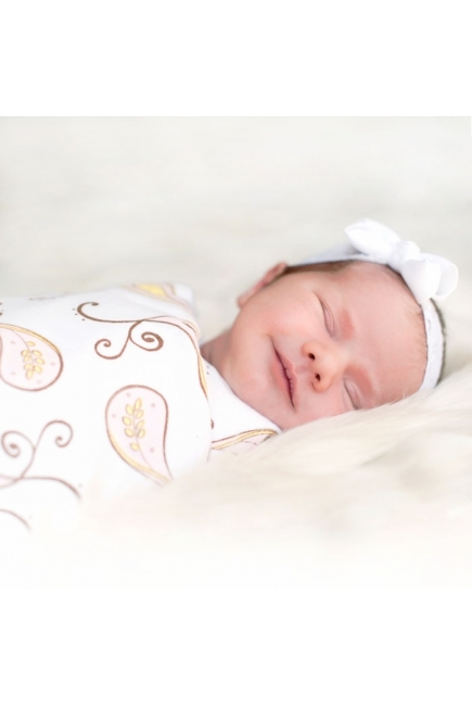 Фланелевая пеленка для новорожденного SwaddleDesigns Kiwi Mod on White