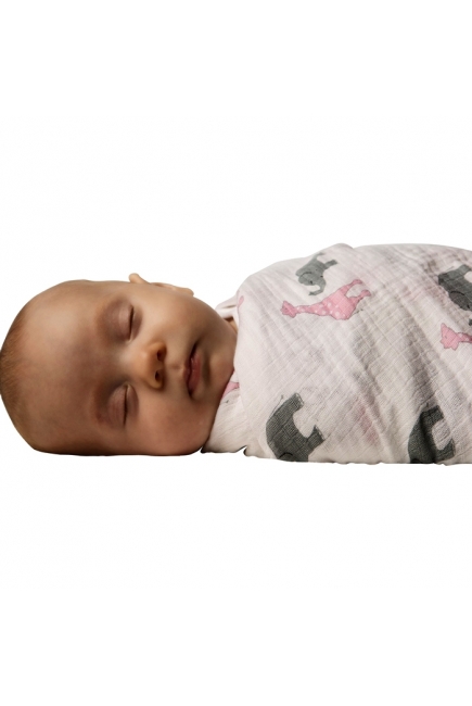 Пеленка детская тонкая SwaddleDesigns Маркизет P Giraffe/Elephant