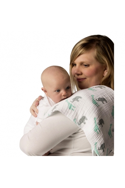 Пеленка детская тонкая SwaddleDesigns Маркизет P Giraffe/Elephant