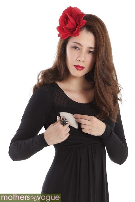 Вечернее платье для кормящих Mothers en Vogue Lola Mae Maxi, черный