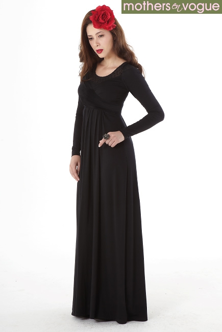 Вечернее платье для кормящих Mothers en Vogue Lola Mae Maxi, черный