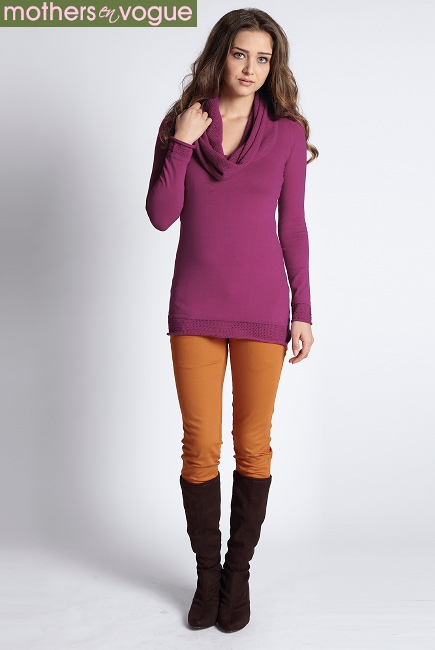 Свитер для кормящих Open-Stitch Cowlneck, орхидея