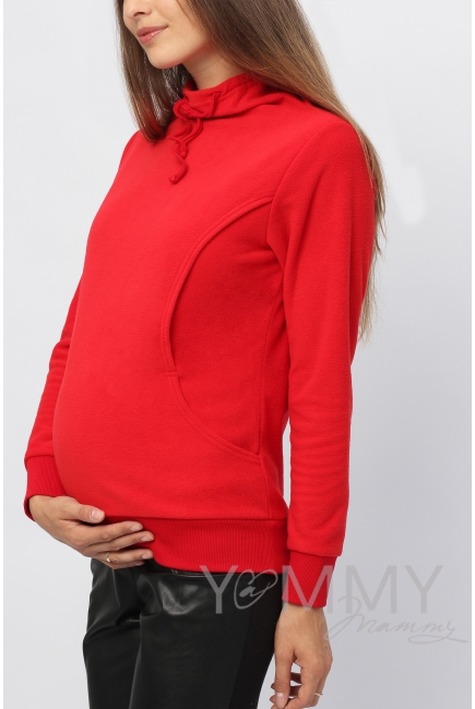 Толстовка YammyMammy (yummy mummy) флисовая, цвет "красный"