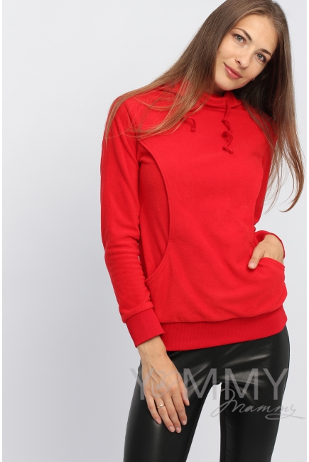 Толстовка YammyMammy (yummy mummy) флисовая, цвет "красный"