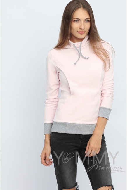 Толстовка YammyMammy (ямми мами) трикотажная, цвет "светло-розовая"