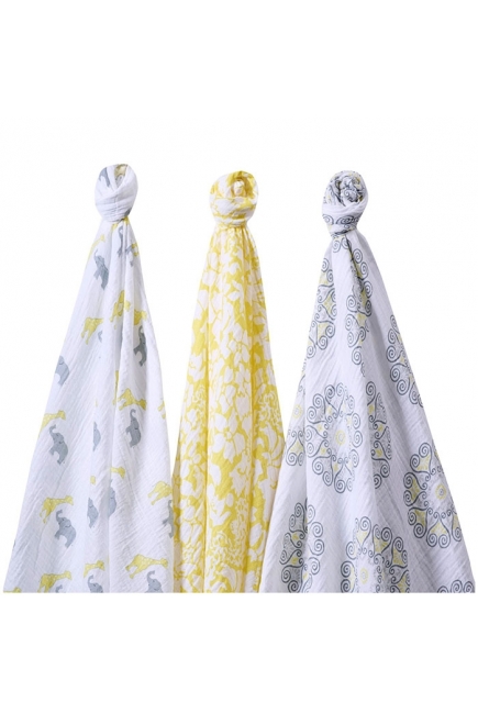 Пеленка детская тонкая SwaddleDesigns Маркизет PY Elephant/Chickies