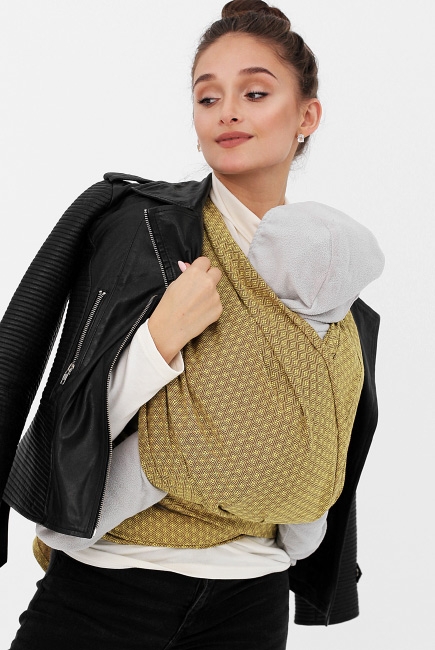 Слинг-шарф YammyMammy (ямми мамми) тканый, цвет "желтый/коричневый"