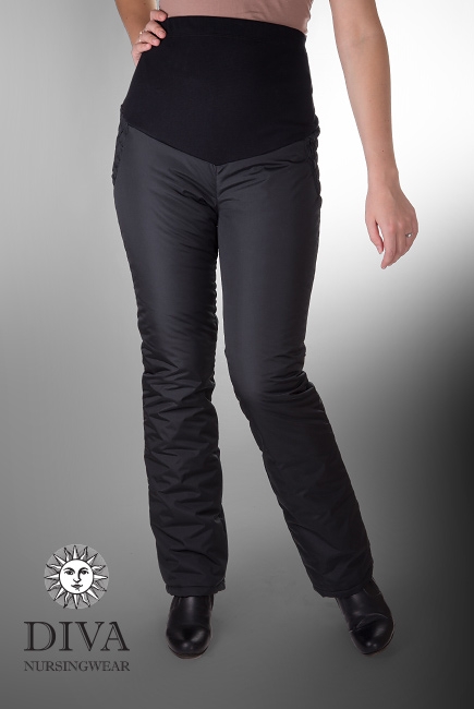 Брюки утепленные для беременных Diva , цвет Nero
