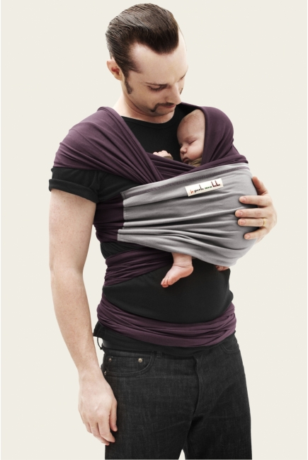 Слинг-шарф JPMBB трикотажный, цвет "сливовый - светло-серый"