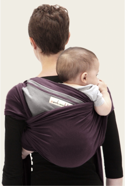 Слинг-шарф JPMBB трикотажный, цвет "сливовый - светло-серый"