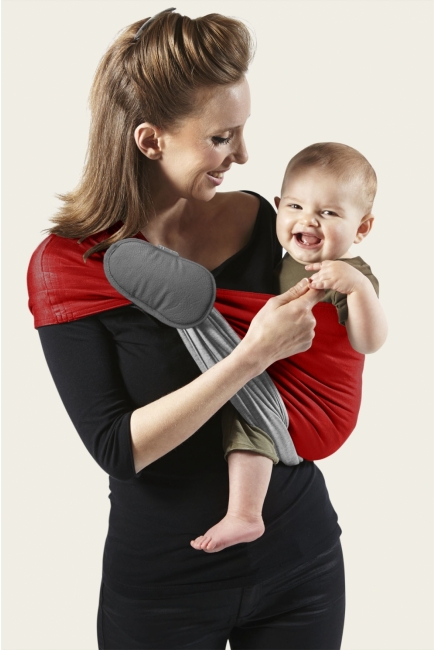 Слинг с кольцами JPMBB трикотажный, цвет "красный - светло-серый"