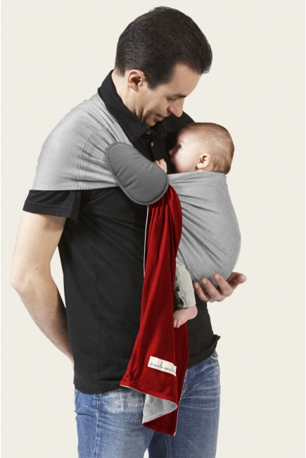 Слинг с кольцами JPMBB трикотажный, цвет "красный - светло-серый"