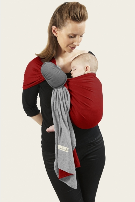 Слинг с кольцами JPMBB трикотажный, цвет "красный - светло-серый"