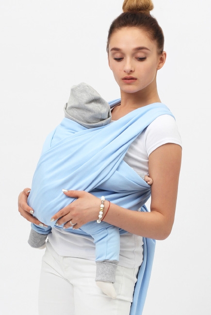 Слинг-шарф трикотажный, цвет "светло-голубой"
