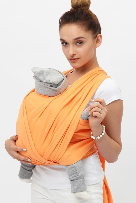 Слинг-шарф трикотажный, цвет "оранжевый"