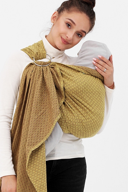 Слинг с кольцами YammyMammy (ямми мамми), цвет "желтый/коричневый"