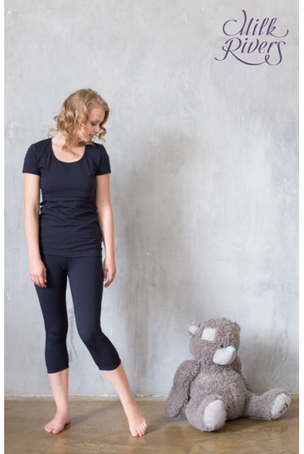 Футболка для беременных и кормящих Milk Rivers темно-синяя