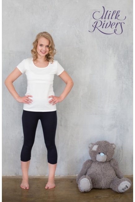 Футболка для беременных и кормящих Milk Rivers экрю