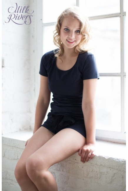 Футболка для беременных и кормящих Milk Rivers темно-синяя