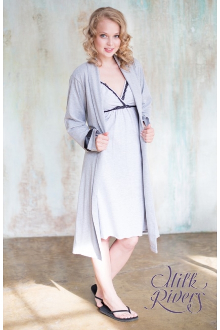 Халат Milk Rivers серый меланж