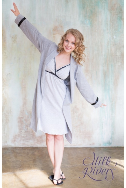 Халат Milk Rivers серый меланж