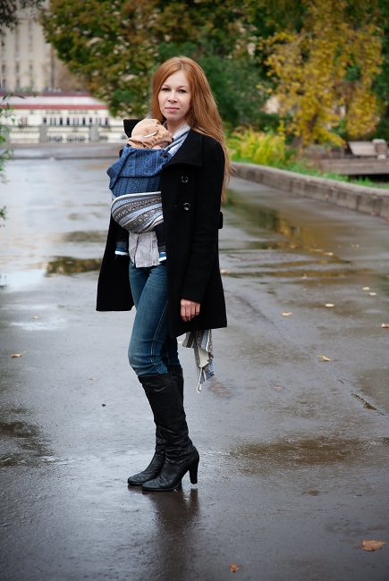 Май-слинг Ellevill Zara Infinity / Zara Tricolor Blue со льном