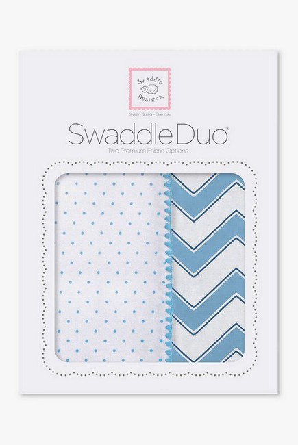 Набор пеленок SwaddleDesigns Swaddle Duo Blue Classic Chevron