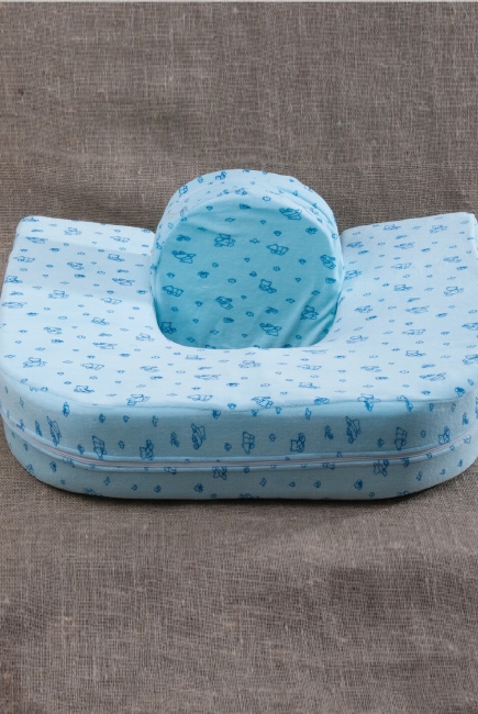 Подушка для кормления двойни «Milk Rivers Twins» с дополнительной подушкой для спины голубая