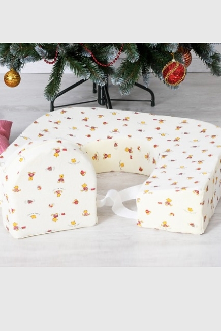 Подушка для кормления двойни «Milk Rivers Twins» с дополнительной подушкой для спины нежно-желтая