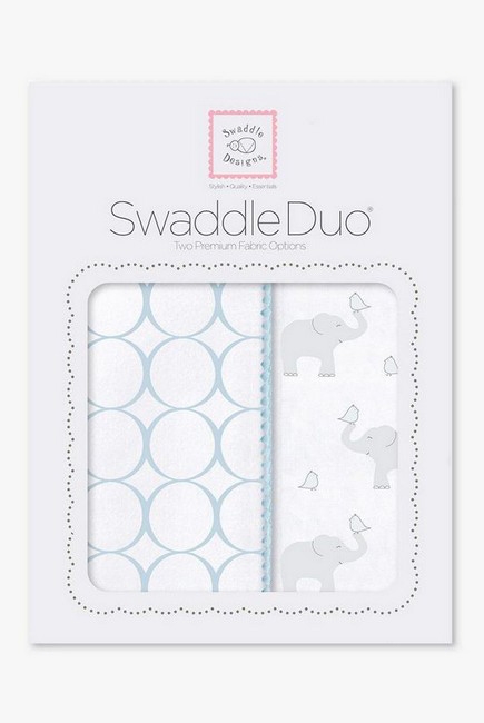 Набор пеленок SwaddleDesigns Swaddle Duo PB Elephant & Chickies Mod Duo