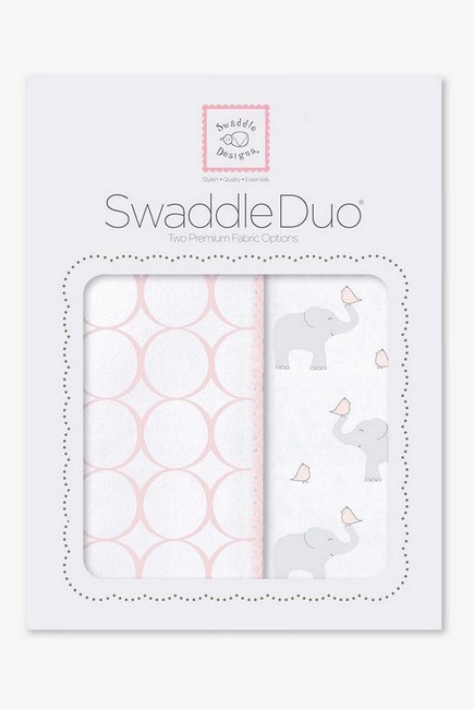 Набор пеленок SwaddleDesigns Swaddle Duo PP Elephant & Chickies Mod Duo