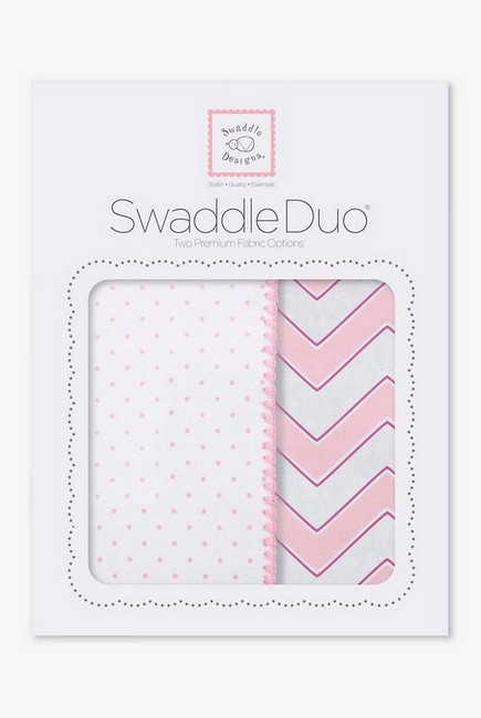 Набор пеленок SwaddleDesigns Swaddle Duo Pink Classic Chevron