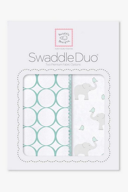 Набор пеленок SwaddleDesigns Swaddle Duo SC Elephant & Chickies Mod Duo