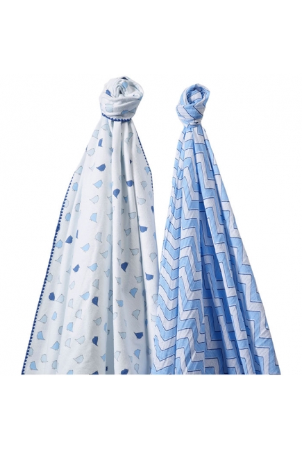 Набор пеленок SwaddleDesigns Swaddle Duo BL Chickies/Chevron