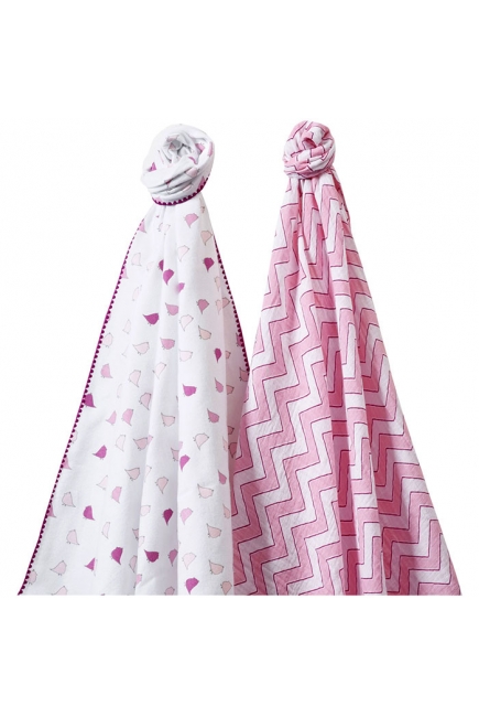 Набор пеленок SwaddleDesigns Swaddle Duo PK Chickies/Chevron