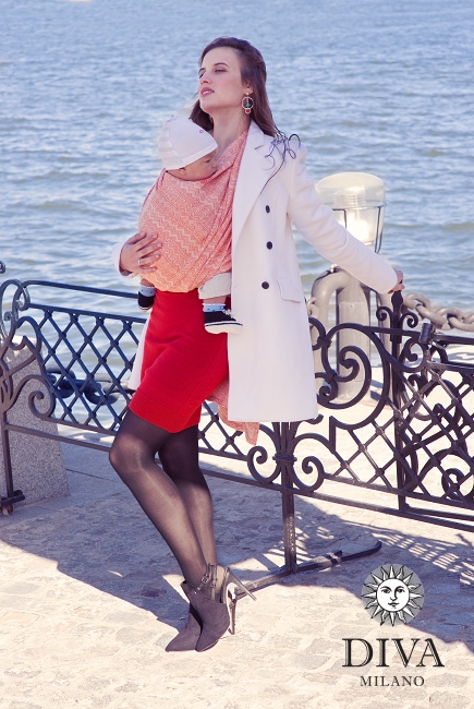 Слинг-шарф Diva Milano cо льном, Etna Arancio