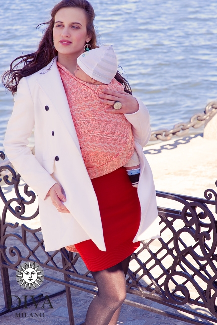 Слинг с кольцами Diva Milano cо льном, Etna Arancio