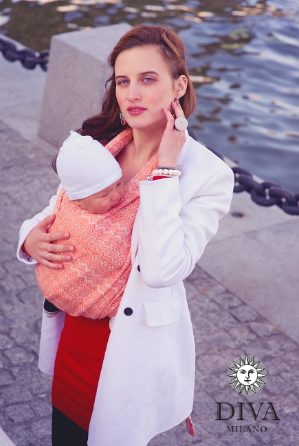 Слинг-шарф Diva Milano cо льном, Etna Arancio