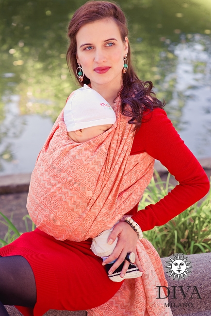 Слинг-шарф Diva Milano cо льном, Etna Arancio