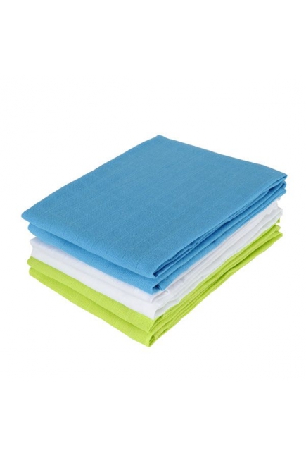 Муслиновые пеленки для новорожденных Jollein большие, lime/aqua/white