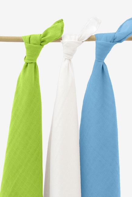 Муслиновые пеленки для новорожденных Jollein большие, lime/aqua/white