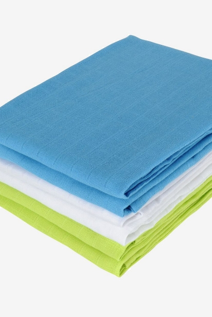 Муслиновые пеленки для новорожденных Jollein средние, lime/aqua/white