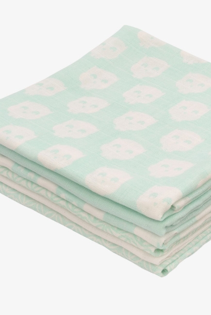 Муслиновые пеленки для новорожденных Jollein средние, Owl mint