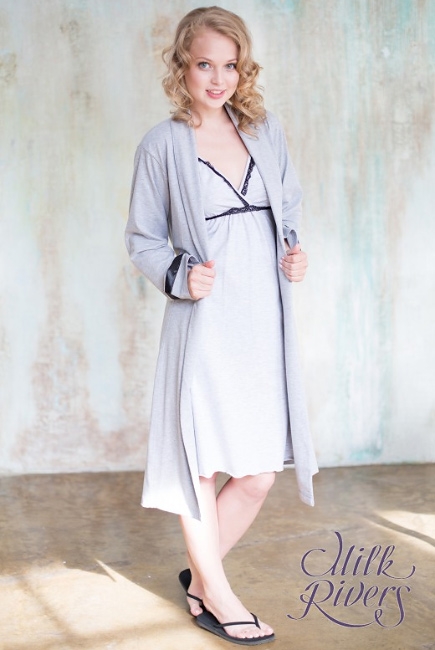 Халат Milk Rivers серый меланж