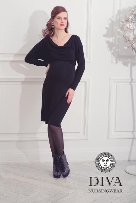 Платье для кормящих и беременных Diva Nursingwear Paola, цвет Nero