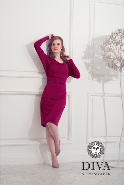 Платье для кормящих и беременных Diva Nursingwear Paola, цвет Berry